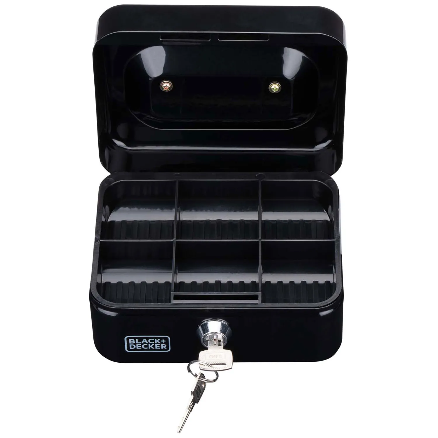 Black+Decker Geldkistje Zwart met Sleutel, 6 Vakken- Online