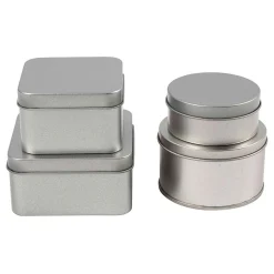 Blikjes Cirkel en Vierkant - 4st.>Creativ Company Outlet