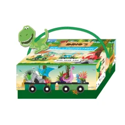 Boek en Puzzeltrein Dino's Discount