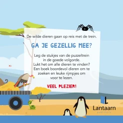 Boek en Puzzeltrein Wilde Dieren-Lantaarn Publishers New