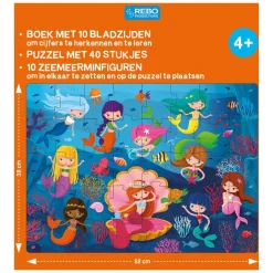 Rebo Publishers Boek, Puzzel + 10 Figuren - Zeemeermin Outlet
