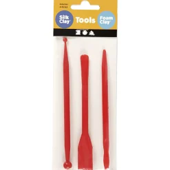 Creativ Company Boetseergereedschap Rood, 3st. Hot