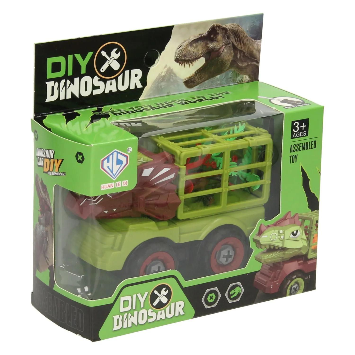 Bouw Auto Dino met Kooi- Best