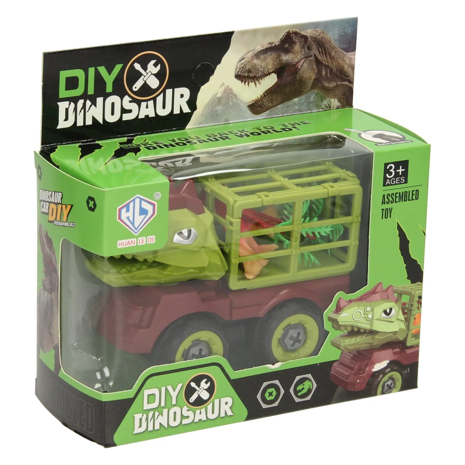 Bouw Auto Dino met Kooi- Best