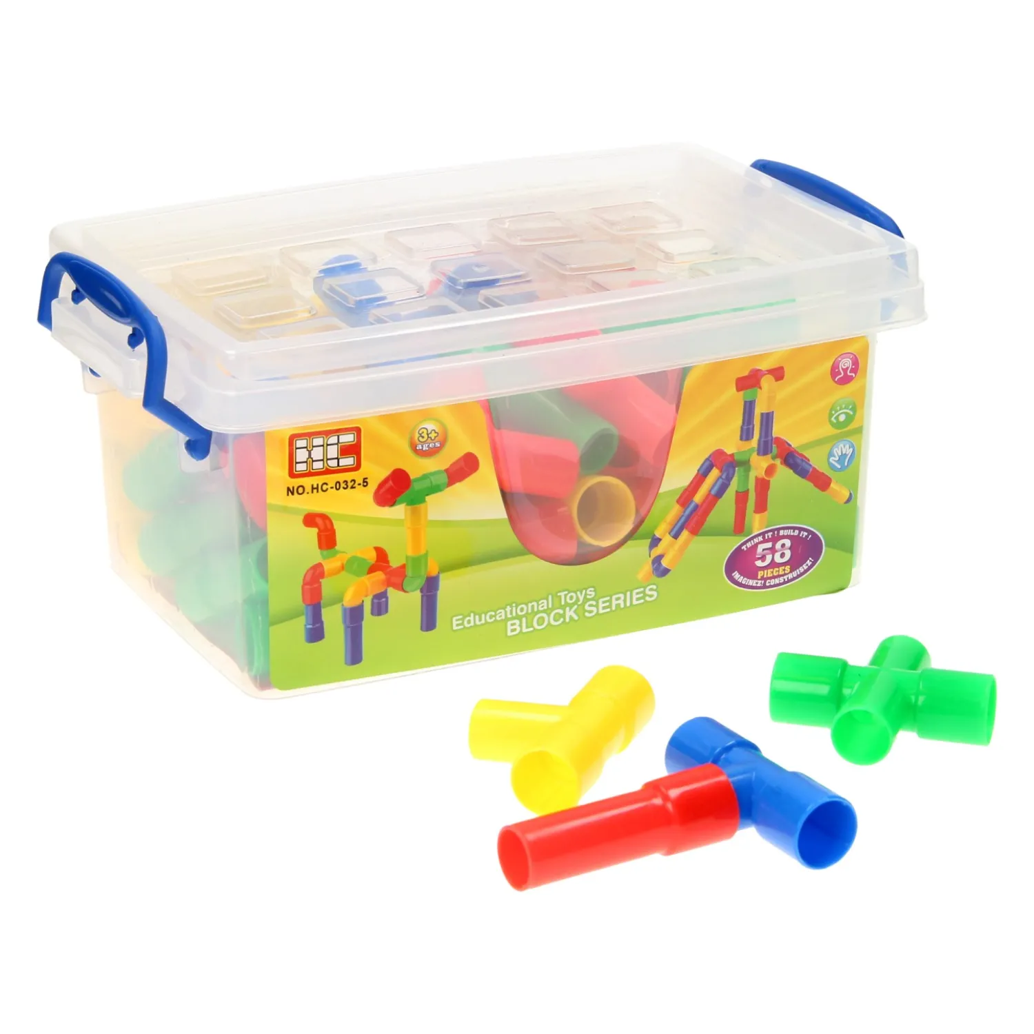 Bouwbuisjes in Opbergbox, 58dlg- Best