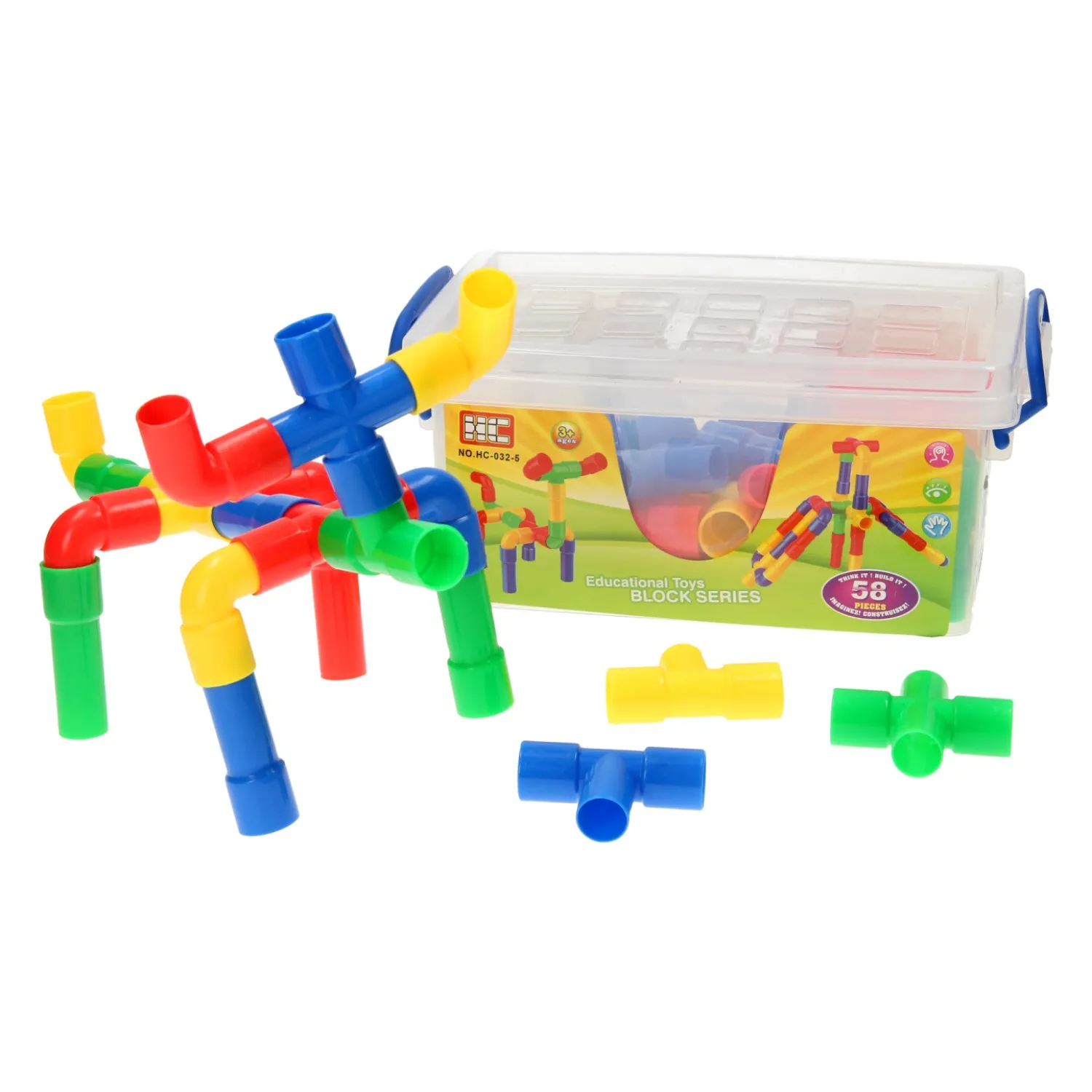 Bouwbuisjes in Opbergbox, 58dlg- Best