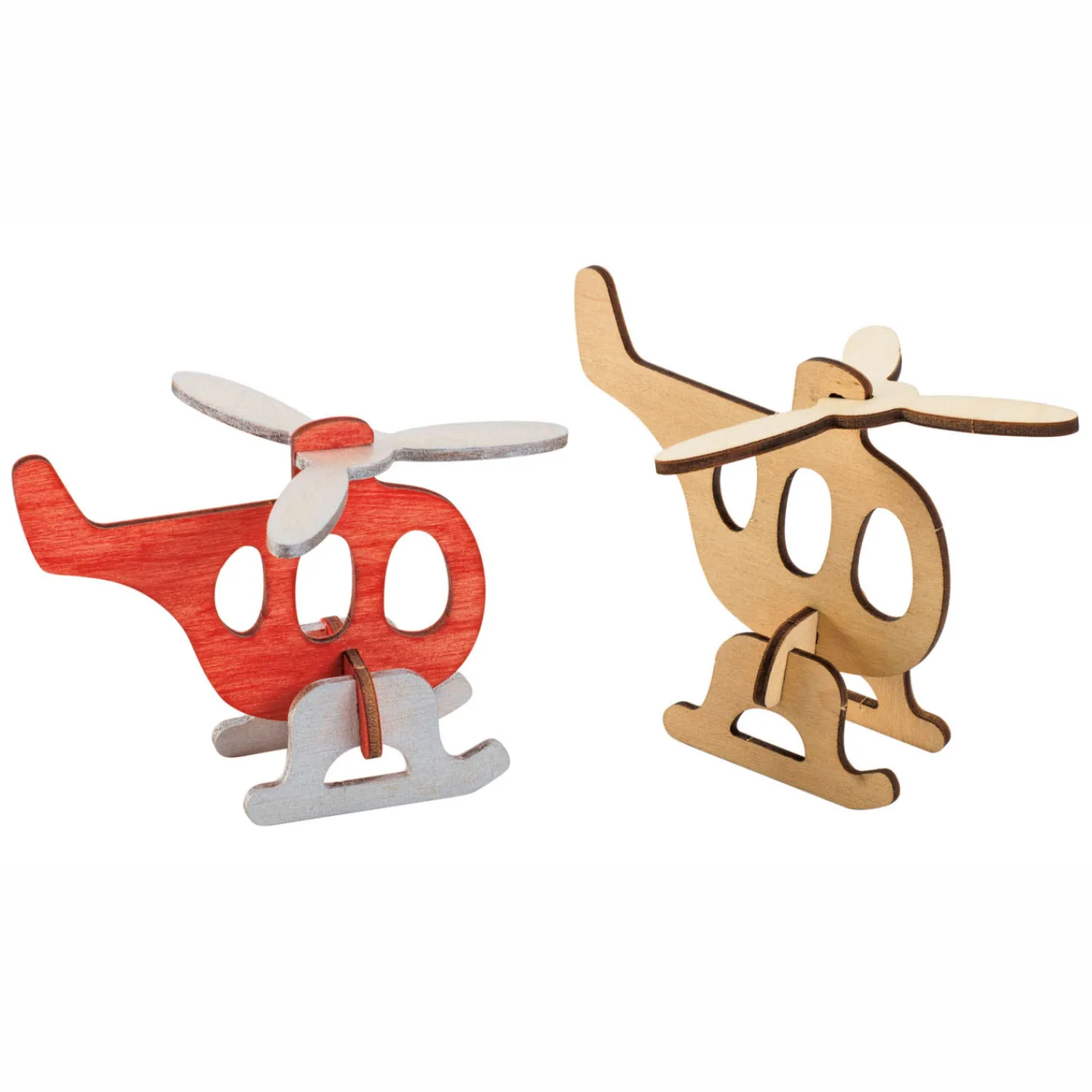 Colorations Bouwpakketje Houten 3D Voertuigen, Set van 4