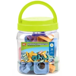 Bouwschroeven Pastel in Opbergbox, 24dlg. Clearance