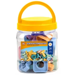 Bouwschroeven Pastel in Opbergbox, 24dlg. Clearance