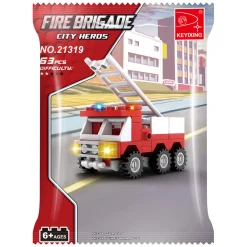 Bouwset Brandweer Ladderwagen - 63dlg. Hot