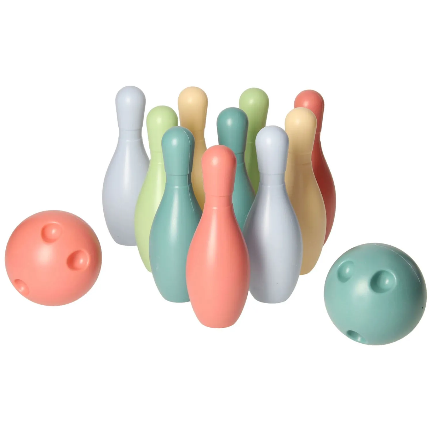 Bowlingset Pastel in Houder, 12dlg.-
