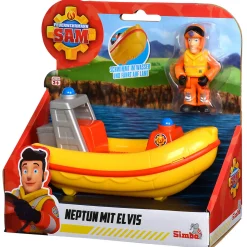 Simba Brandweerman Sam Reddingsboot met Speelfiguur Elvis New