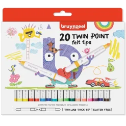 Bruynzeel Kids Twin Point Viltstiften, 20st. Hot
