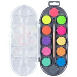 Bruynzeel Kids Waterverf Set Van 12 metallic & Neon Kleuren Clearance