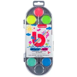 Bruynzeel Kids Waterverf Set Van 12 metallic & Neon Kleuren Clearance