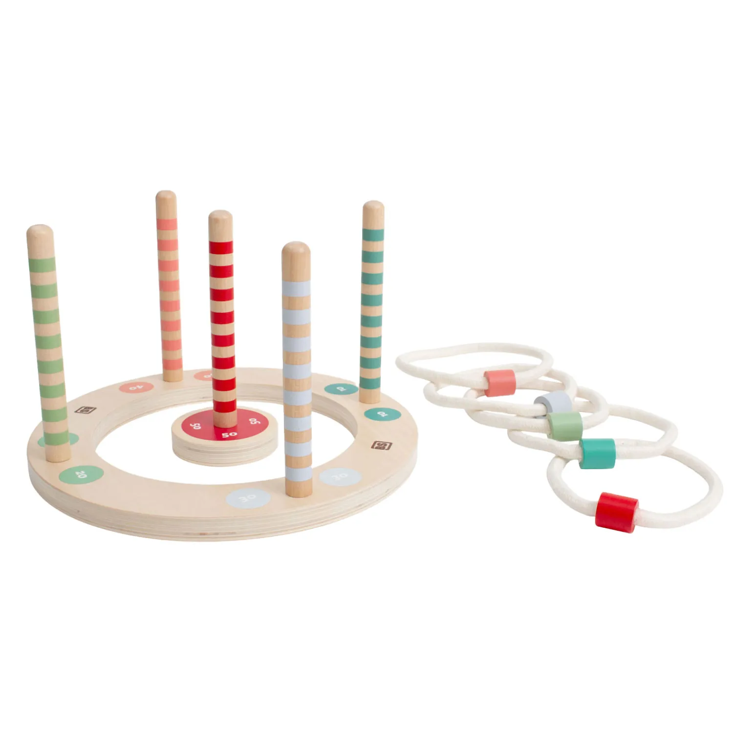 BS Toys Houten Ringwerpspel met Strepen, 7dlg. New