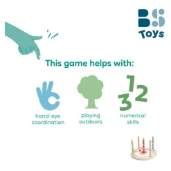 BS Toys Houten Ringwerpspel met Strepen, 7dlg. New