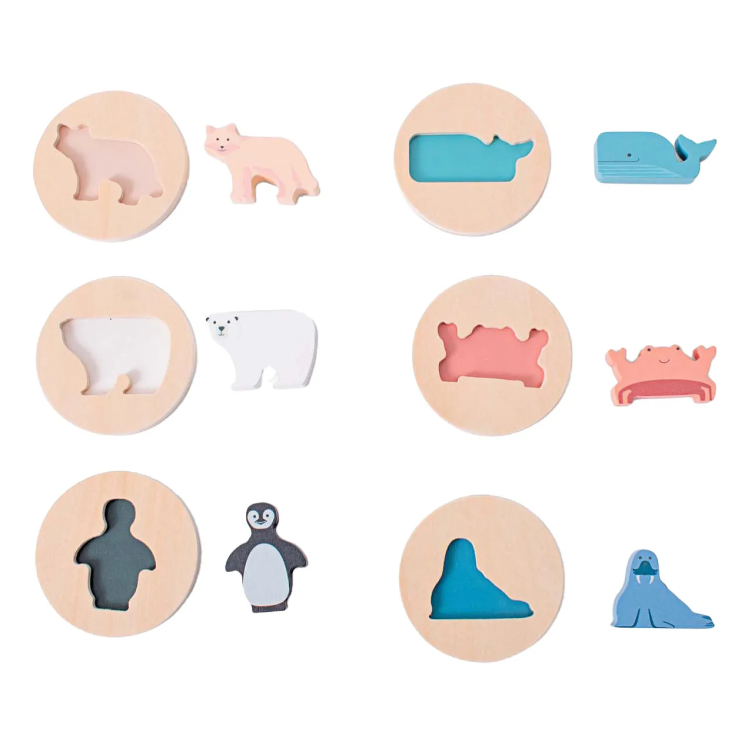 Houten Vormenpuzzel, 6st.-BS Toys