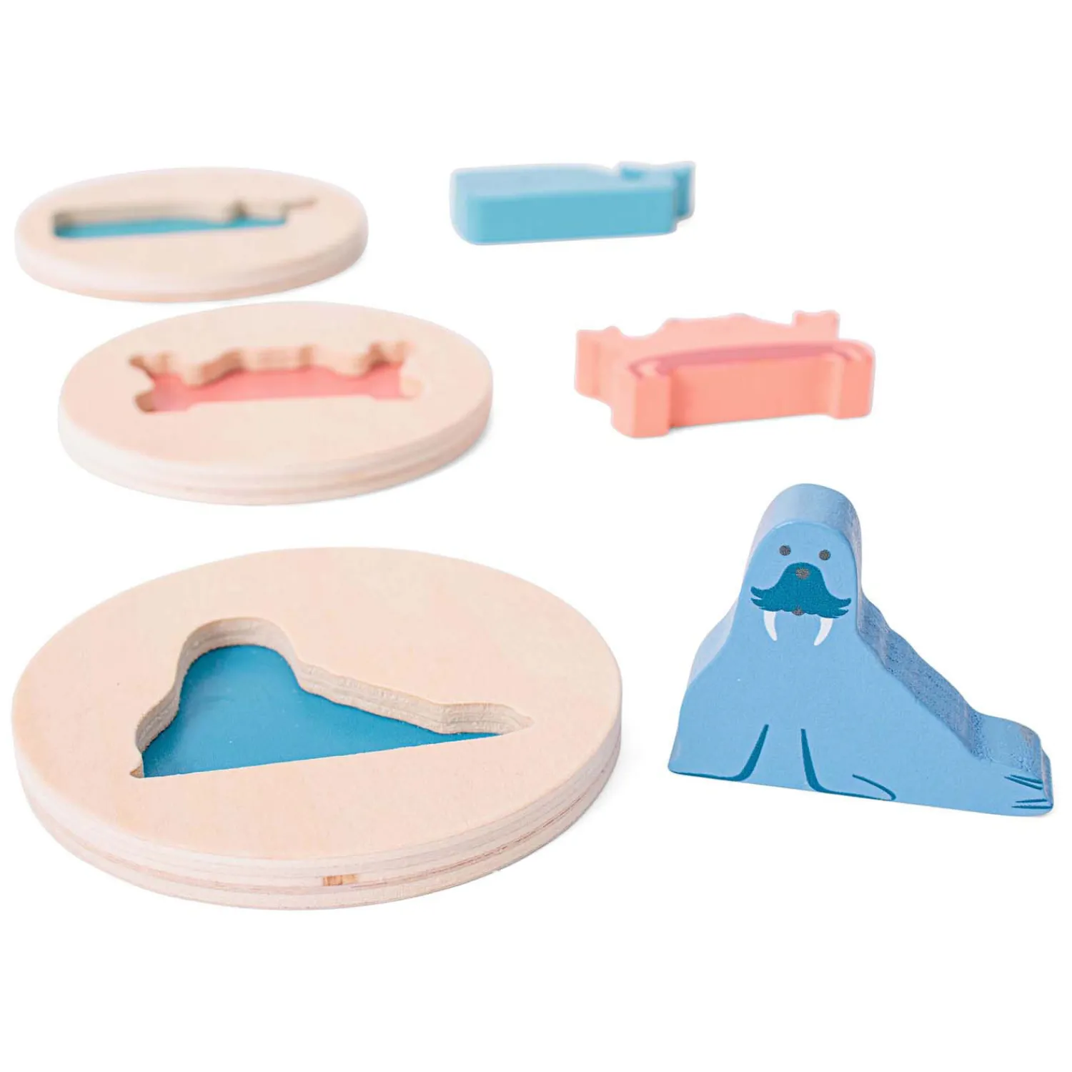 Houten Vormenpuzzel, 6st.-BS Toys