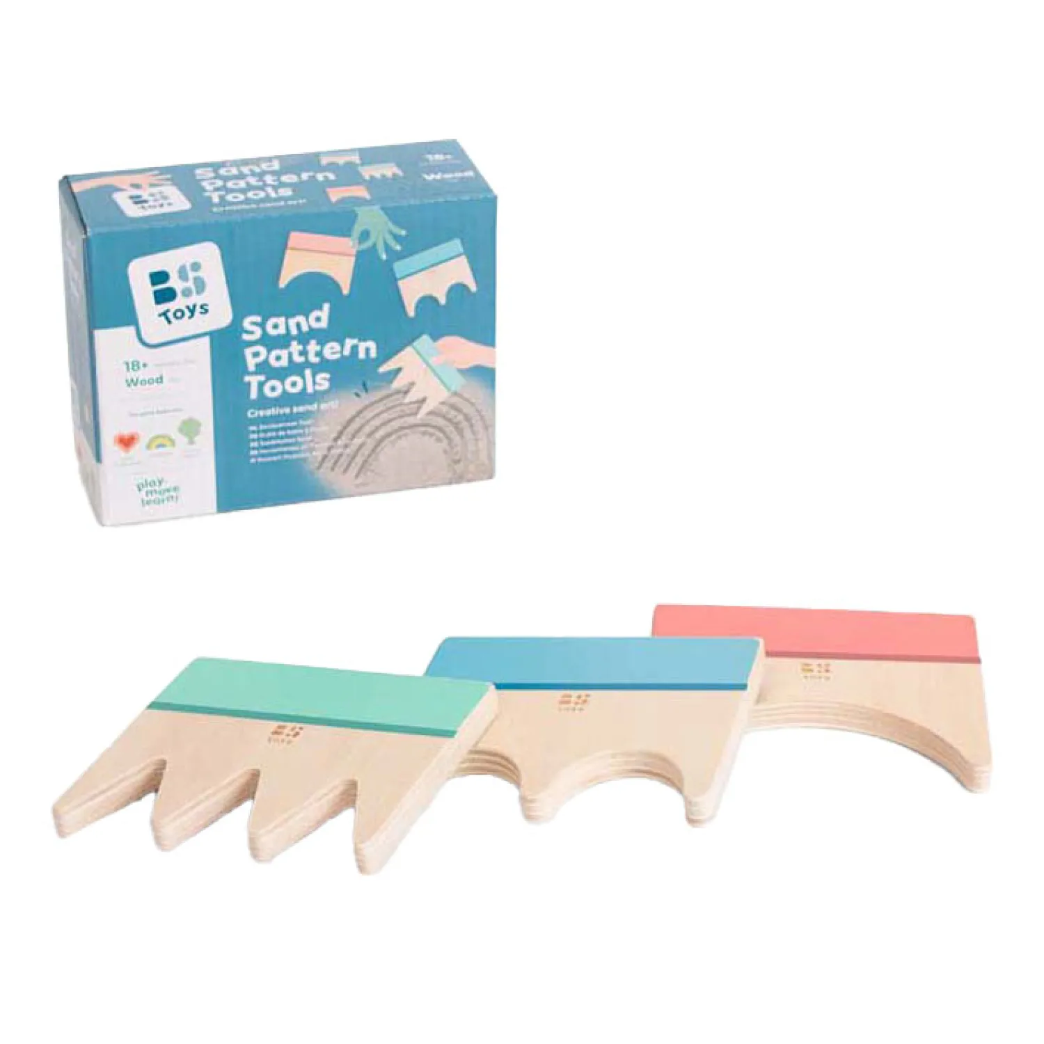 BS Toys Houten Zandpatroon Kammen, 3dlg. Best