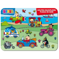 Bumba Houten Inlegpuzzel - Voertuigen-Studio 100 Hot