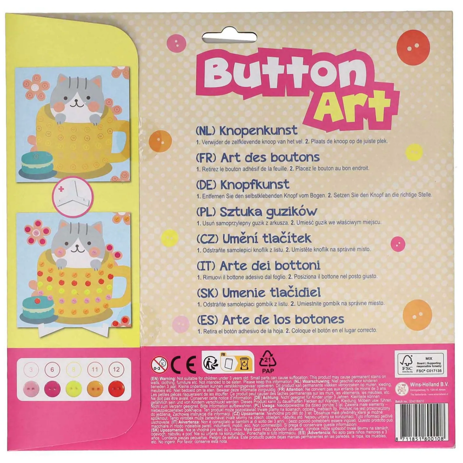 Button Art Schilderij Versieren-Wins Holland Clearance