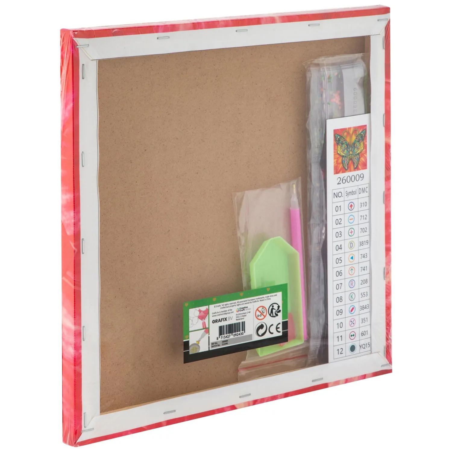 Canvas Diamond Painting Vlinder, 30x30cm>Grafix