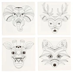 Canvas met Dierenprint, 4st.>Creativ Company Best