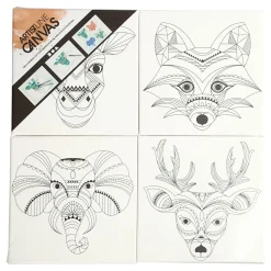 Canvas met Dierenprint, 4st.>Creativ Company Best