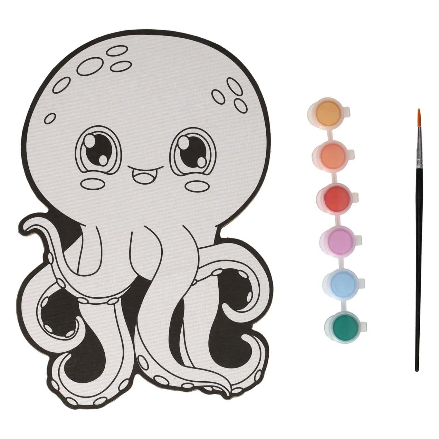 Wins Holland Canvas Schilderen - Octopus - incl Penseel en 6 kleuren verf Clearance