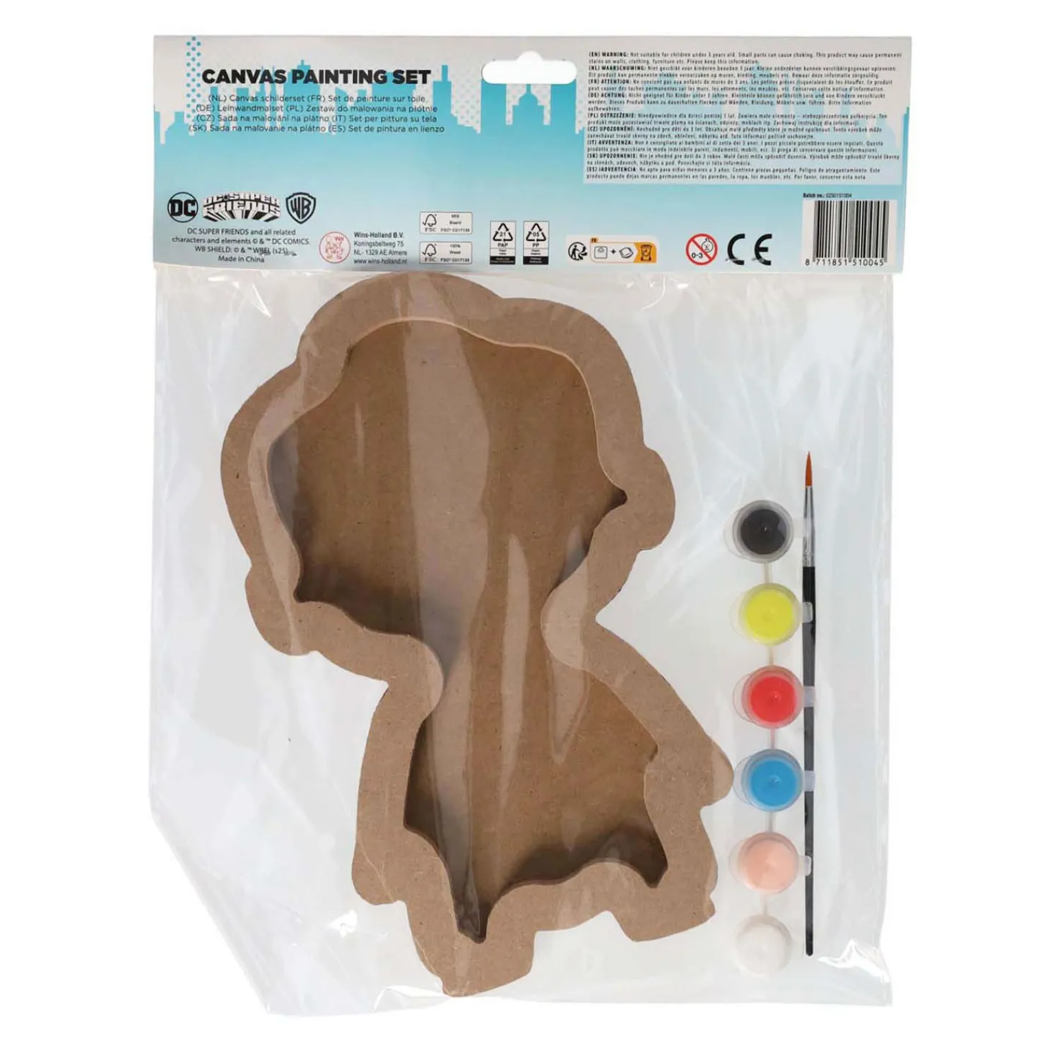 Wins Holland Canvas Schilderen DC Comics - Superman - incl Penseel en 6 kleuren verf Hot