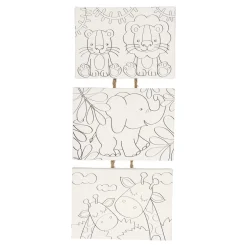 Canvas Schilderset Wilde Dieren, set van 3 stuks-Wins Holland