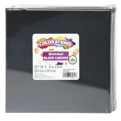 Canvas Zwart 20x20cm, 3st.-Colorations Discount