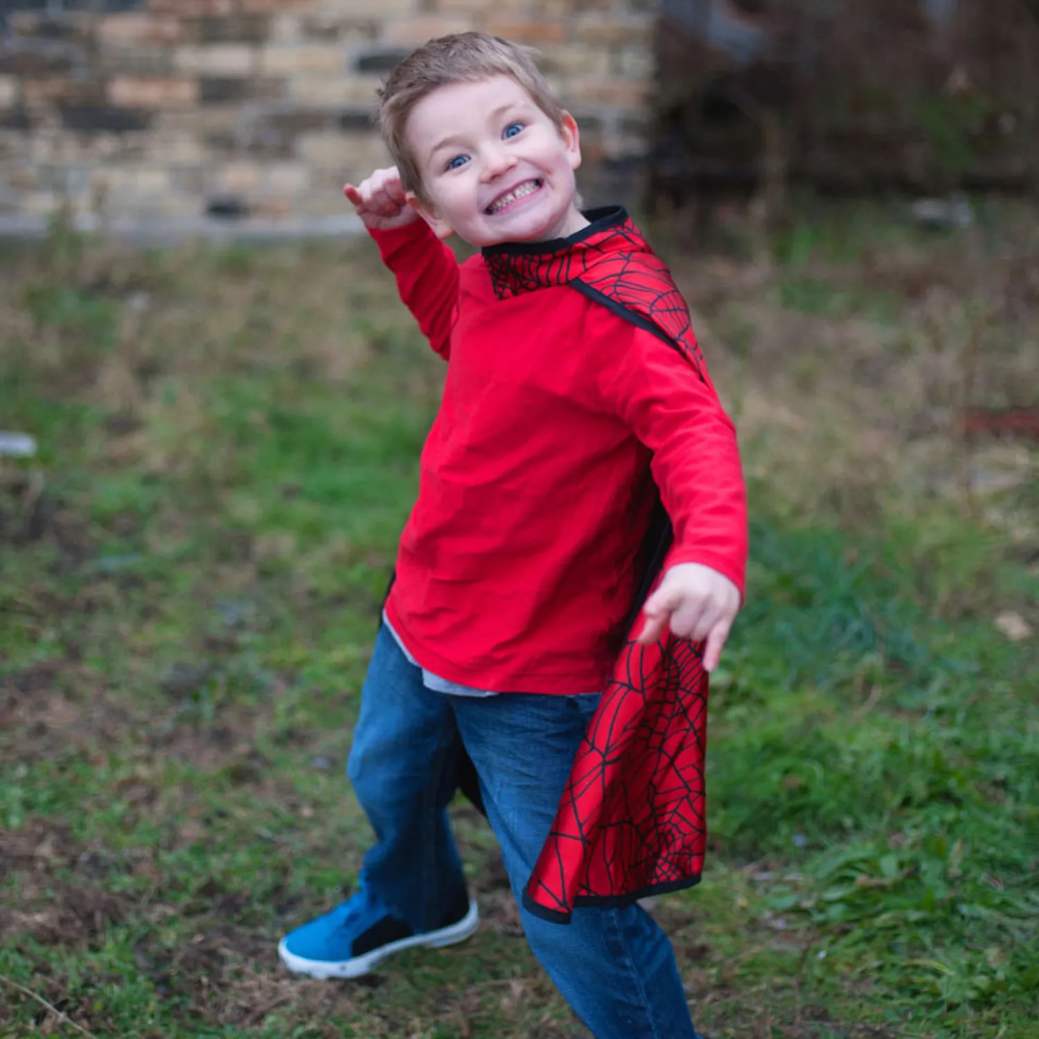 Great Pretenders Cape met Masker Spider/Bat, 4-6 jaar Hot