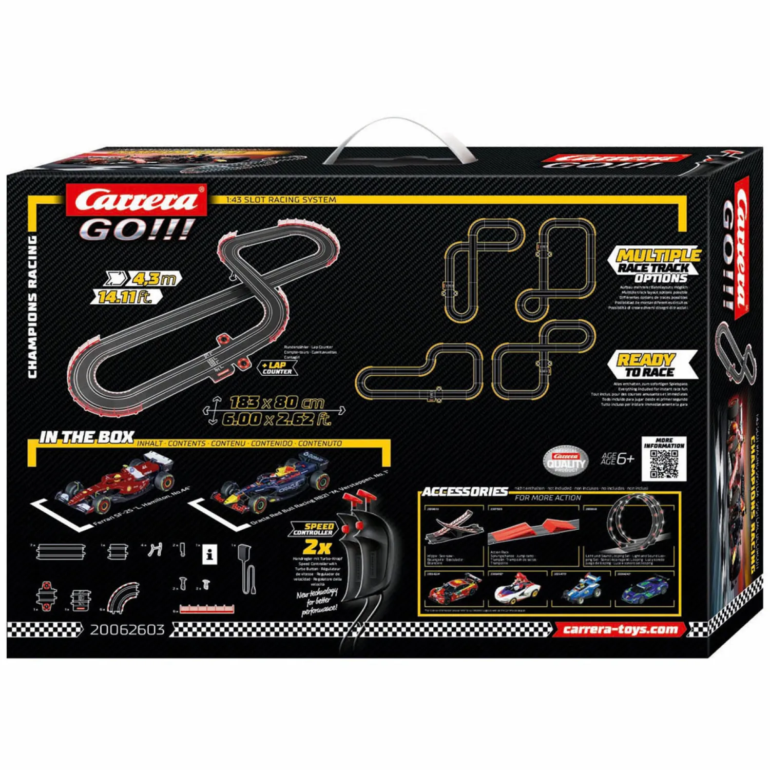 GO!!! Racebaan - Champion's Racing M. Verstappen No.1 vs. L. Hamilton No.44-Carrera Hot