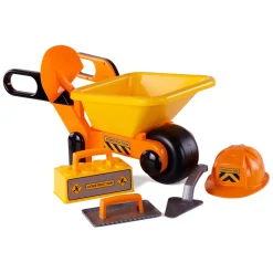 Kruiwagen Geel met Gereedschap en Helm, 6dlg.><noscript><img width=