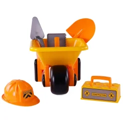 Kruiwagen Geel met Gereedschap en Helm, 6dlg.><noscript><img width=