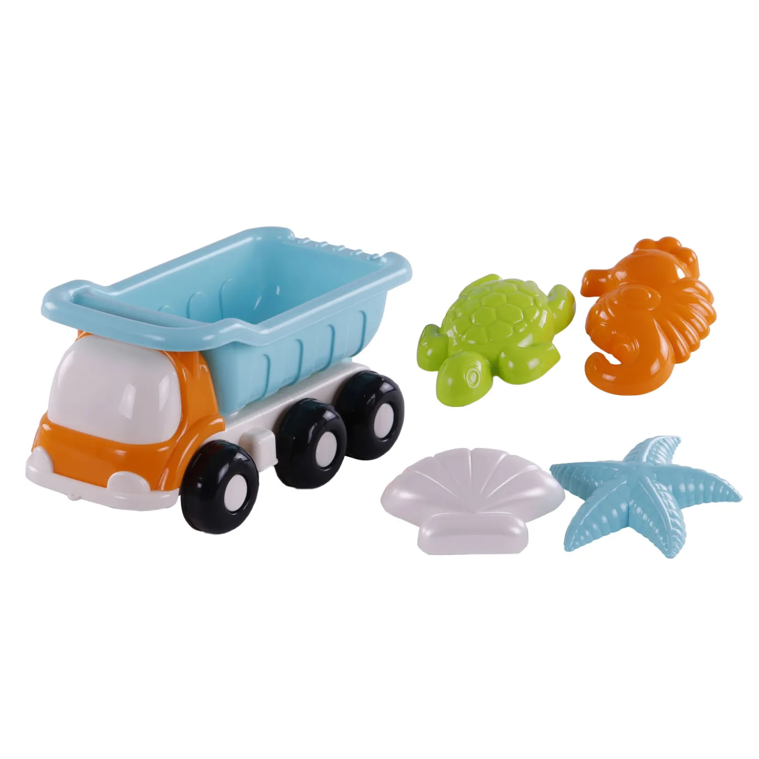 Strand Kiepwagen met 4 Zandvormen Blauw-Cavallino Sale