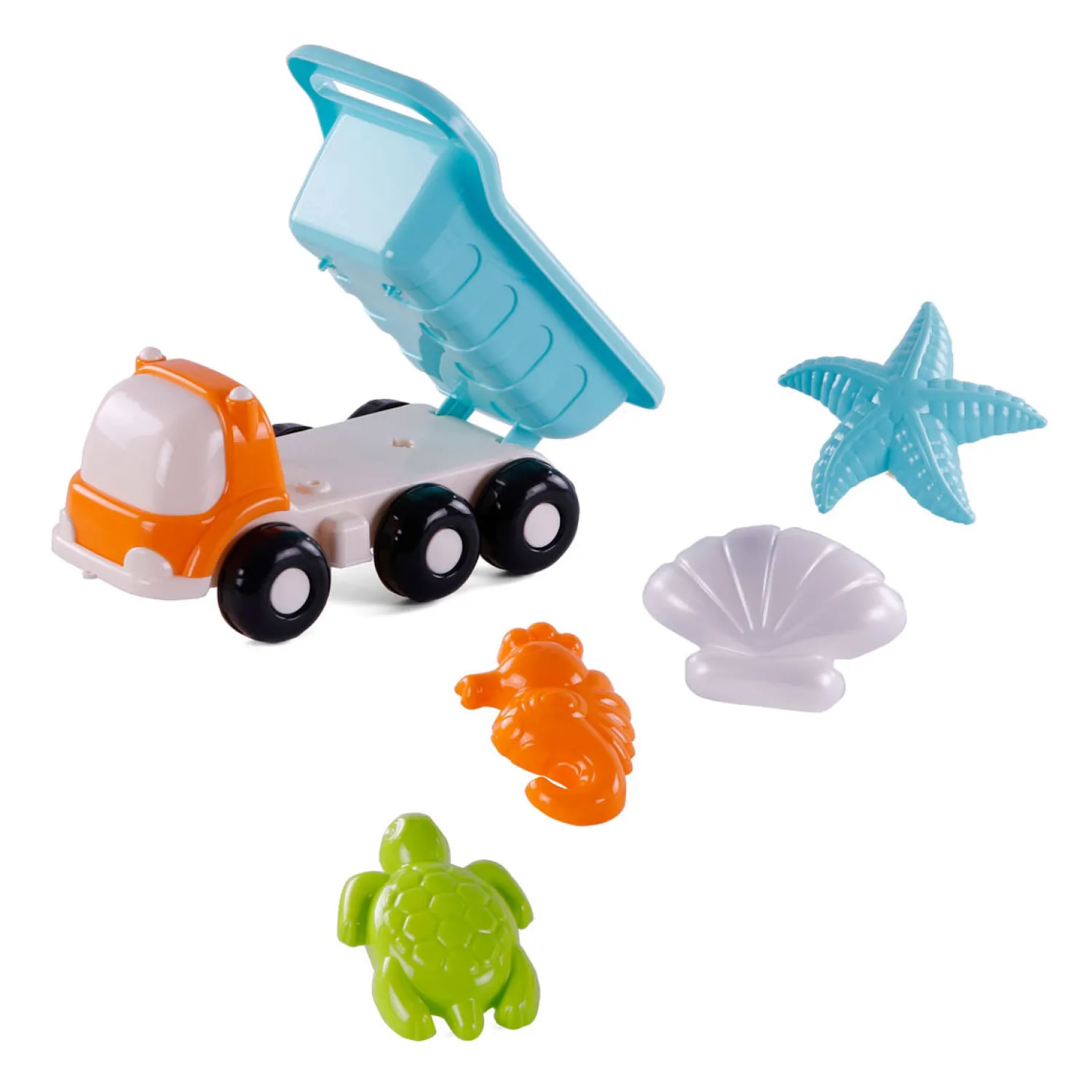 Strand Kiepwagen met 4 Zandvormen Blauw-Cavallino Sale