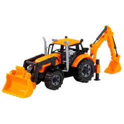 Tractor met Lader en Graafmachine Geel, Schaal 1:32-Cavallino Outlet
