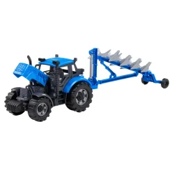 Cavallino Tractor met Ploeg Blauw, Schaal 1:32 Outlet
