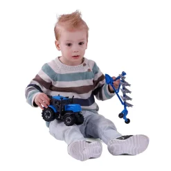 Cavallino Tractor met Ploeg Blauw, Schaal 1:32 Outlet