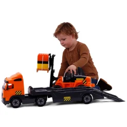 Vrachtwagen met Trailer en Vorkheftruck, Schaal 1:16-Cavallino Outlet