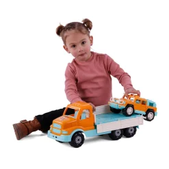 XL Torpedo Vrachtwagen met Survival Jeep Oranje, 44,5cm-Cavallino Hot