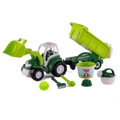 XL Tractor Groen met Kiep- Aanhangwagen en Emmerset, 9dlg.-Cavallino Best