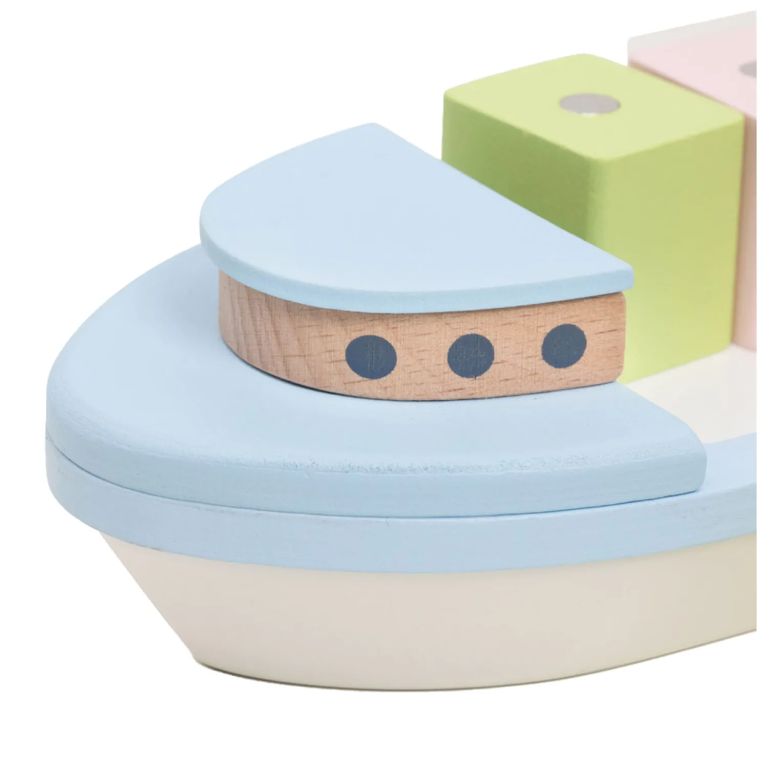 Houten Blokkenboot met Kraan, 13dlg.-Classic World Sale