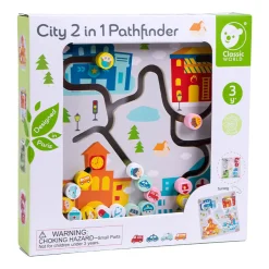 Classic World Houten Bord Sorteerspel 2in1 Stad en Afval Scheiden Hot