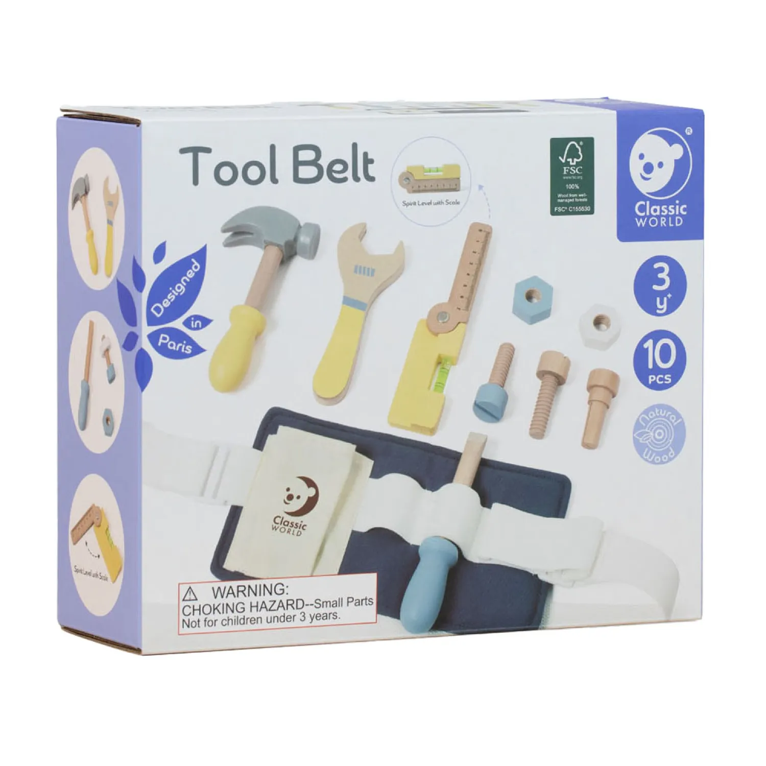Houten Gereedschapsriem, 10dlg.-Classic World Hot
