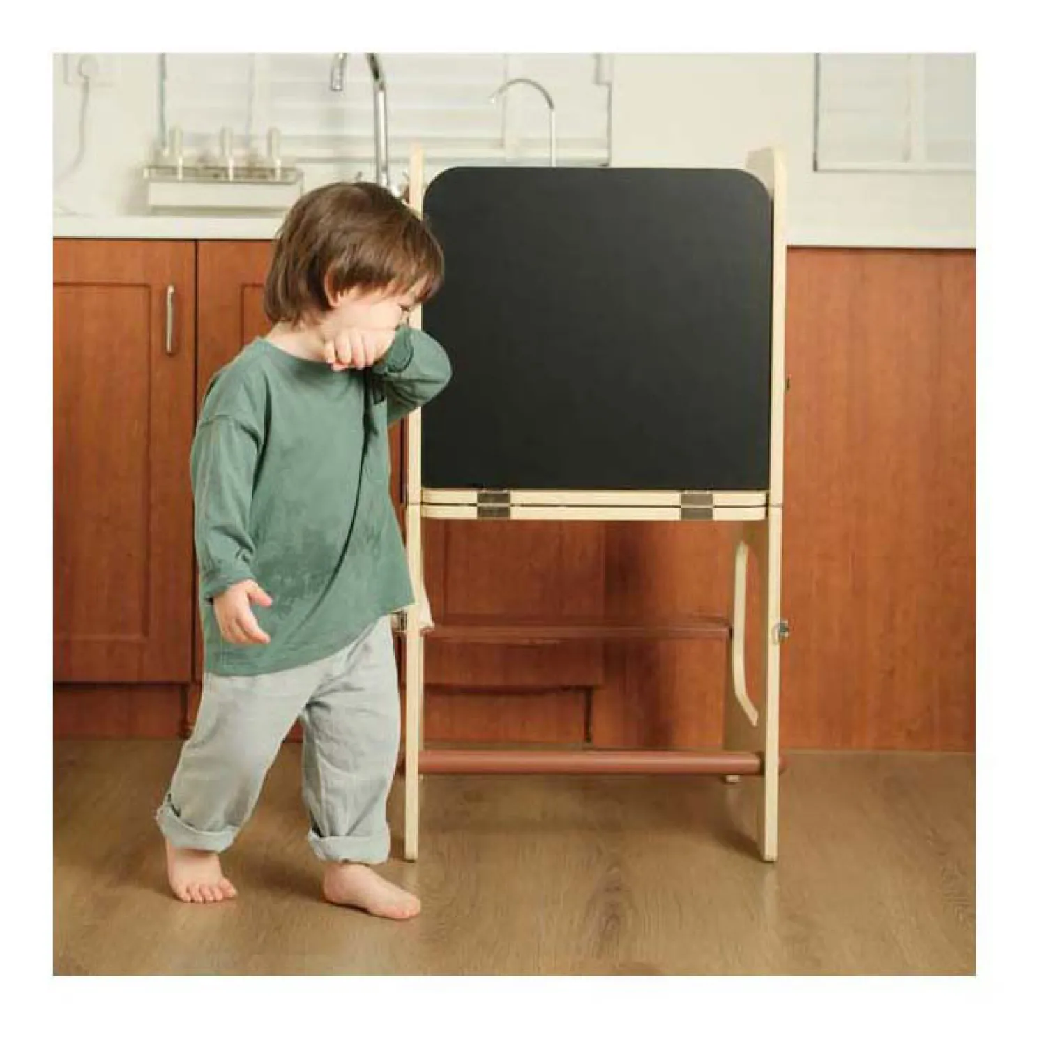 Houten 2in1 Leertoren en Tafel Verstelbaar, 90cm>Classic World New