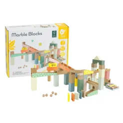 Houten Knikkerbaan Bouwset, 62dlg.><noscript><img width=